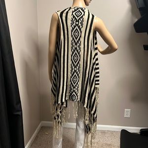 Boho duster vest cardigan small